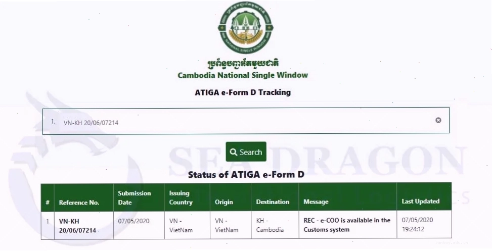 CACH KIEM TRA CO DIEN TU CUA CAC NUOC -CAMBODIA - FORM D