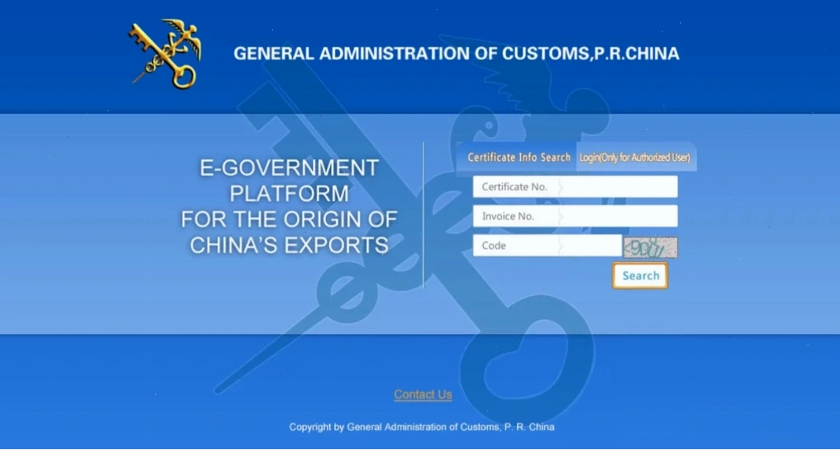 CACH KIEM TRA CO DIEN TU CUA CAC NUOC - CHINA - FORM E