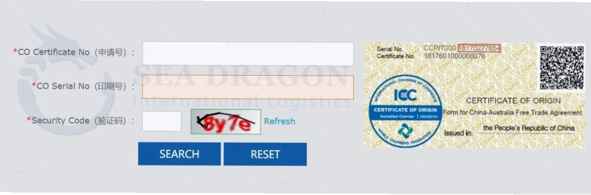 CACH KIEM TRA CO DIEN TU CUA CAC NUOC - CHINA - FORM E - CCPIT