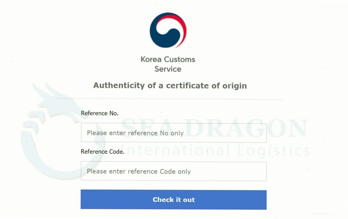 CACH KIEM TRA CO DIEN TU CUA CAC NUOC - KOREA - FORM KV