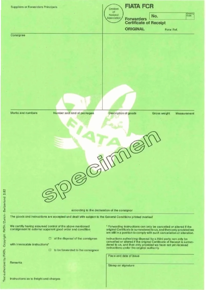 cargo receipt la gi
