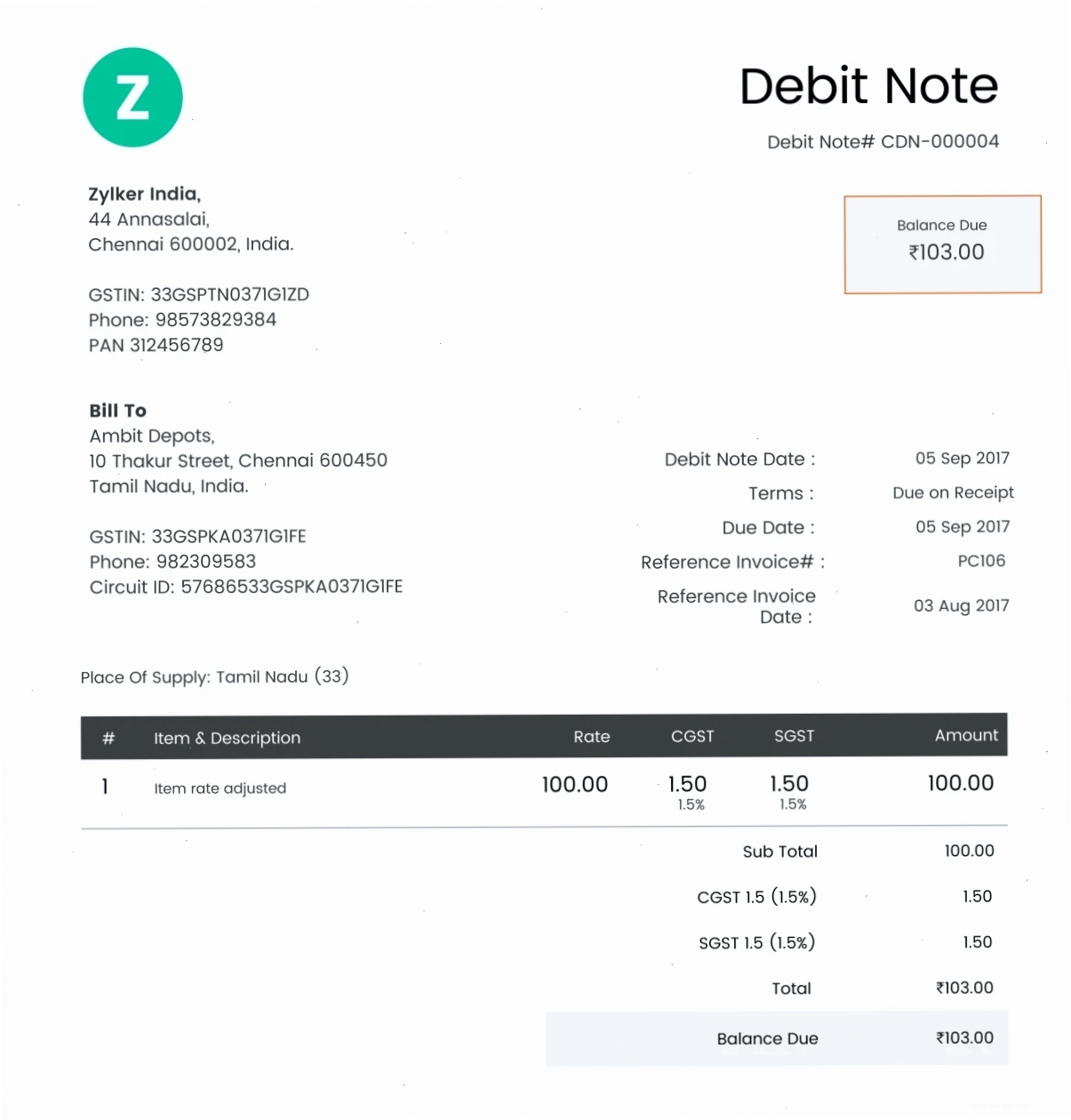 Debit Note điều chỉnh công nợ và hóa đơn