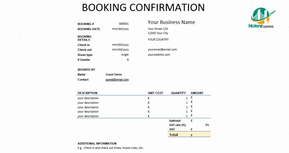 Hướng dẫn cách đọc booking confirmation