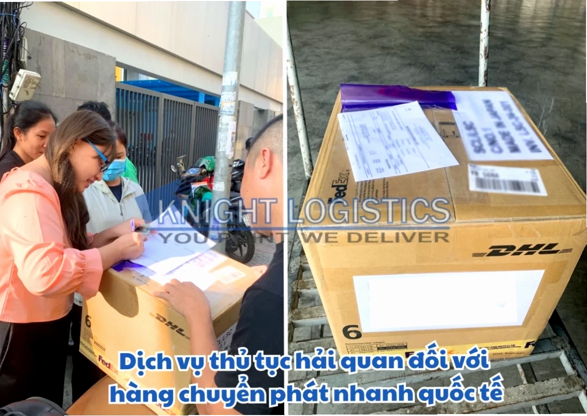Kiện hàng DHL được Knight Logistics giao cho khách hàng
