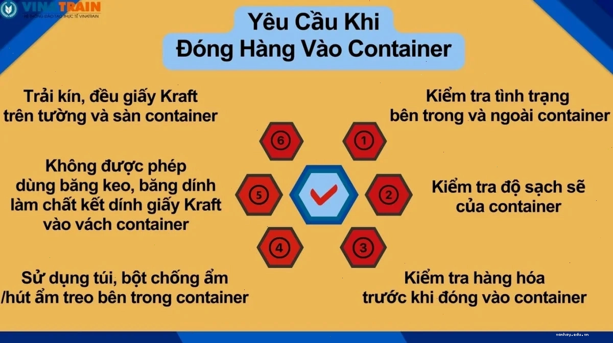 Những yêu cầu cần lưu ý khi đóng hàng vào container xuất khẩu