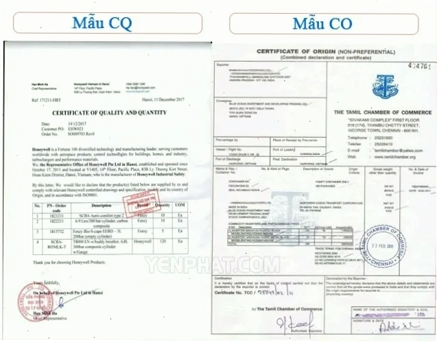 Phân biệt giấy chứng nhận CQ và CO
