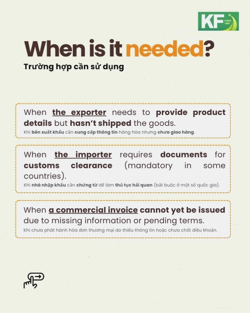 Proforma Invoice không phải hợp đồng