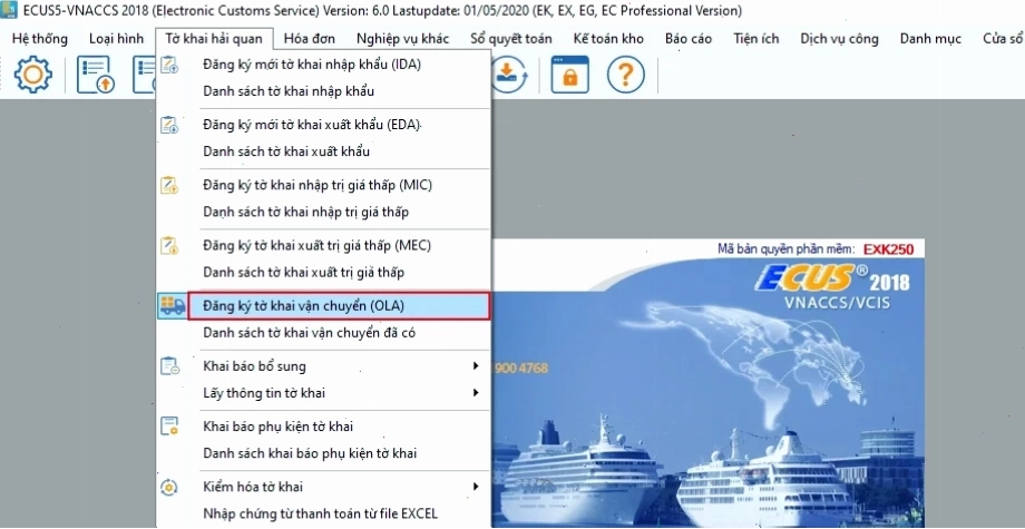 Quy trình vận chuyển hàng hóa nội địa sau khi khai báo OLA