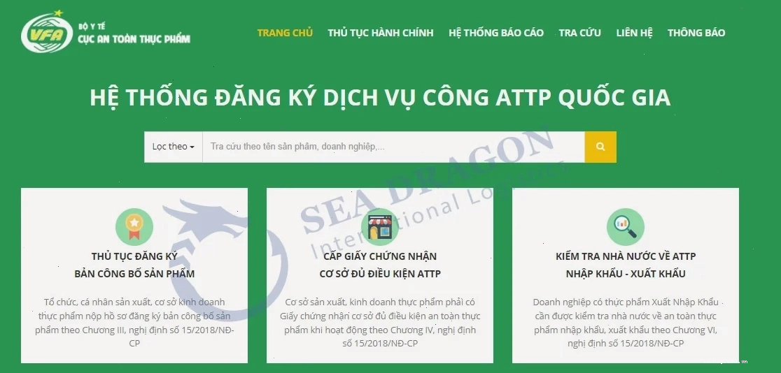 THỦ TỤC XIN CẤP GIẤY CHỨNG NHẬN Y TẾ HEALTH CERTIFICATE ĐỐI VỚI THỰC PHẨM XUẤT KHẨU - SEADRAGON LOGISTICS