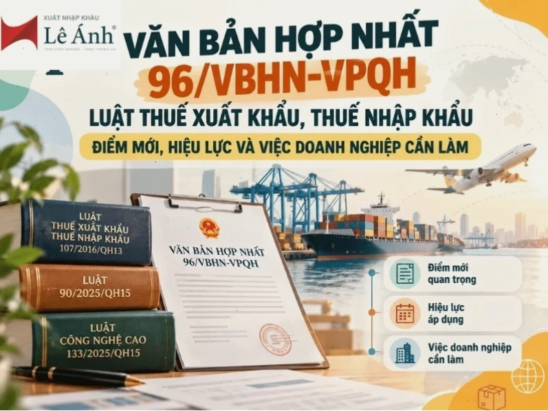 Văn bản hợp nhất 96/VBHN-VPQH Luật Thuế Xuất khẩu, Thuế Nhập khẩu