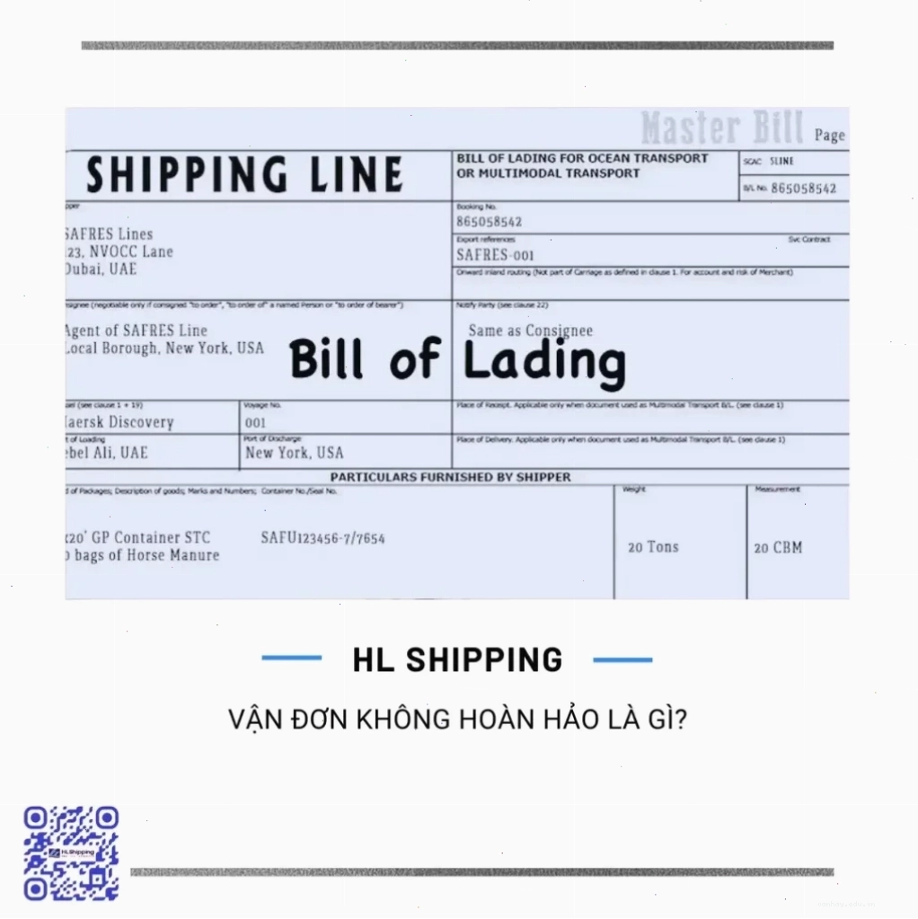 Vận Đơn Không Hoàn Hảo Là Gì và tác động của nó