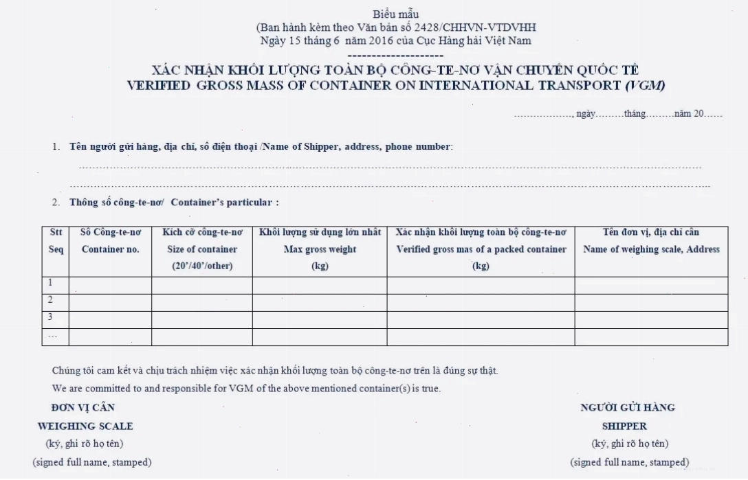 VGM là gì và tầm quan trọng trong vận tải biển